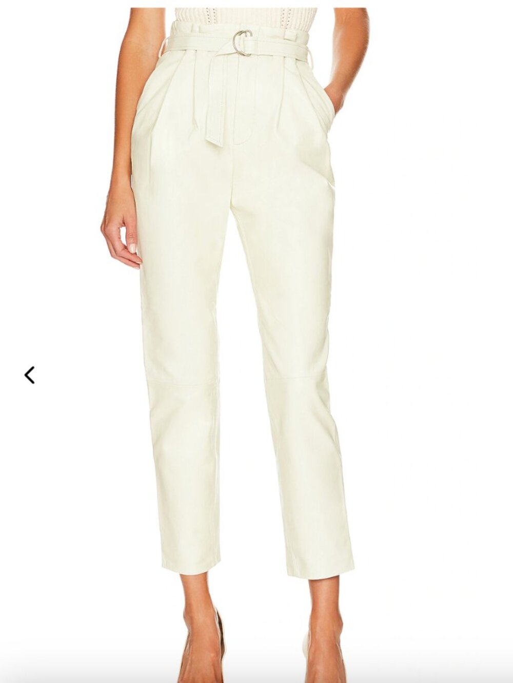 Lovers and Friends Zeal Pant in Beige White NWT leather high waist and pockets
